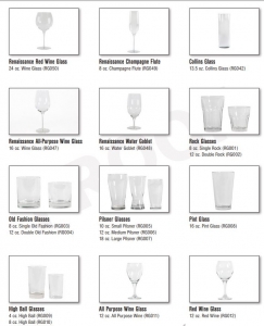 Glasswares, Catering Equipment Gallery