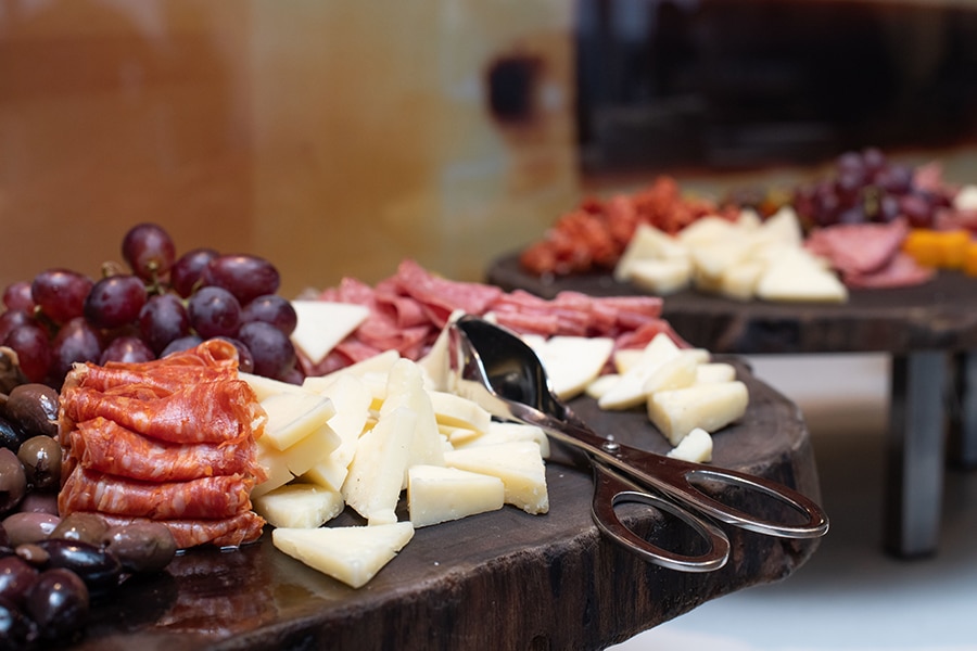 interactive charcuterie station from G Texas Custom Catering
